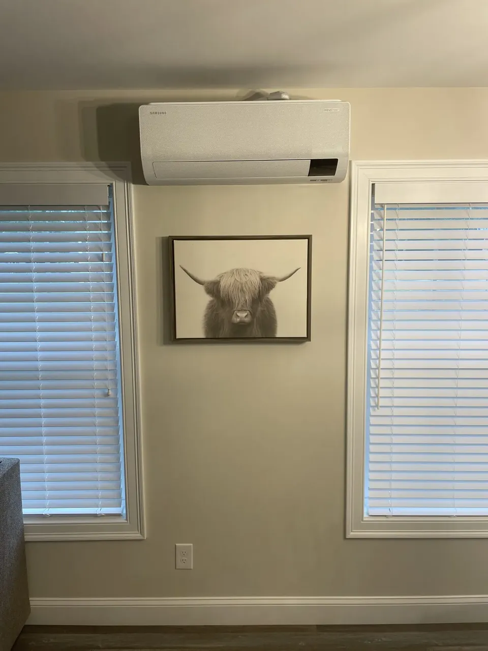 Samsung ductless mini-split indoor air handler installed in a South Portland, Maine home
