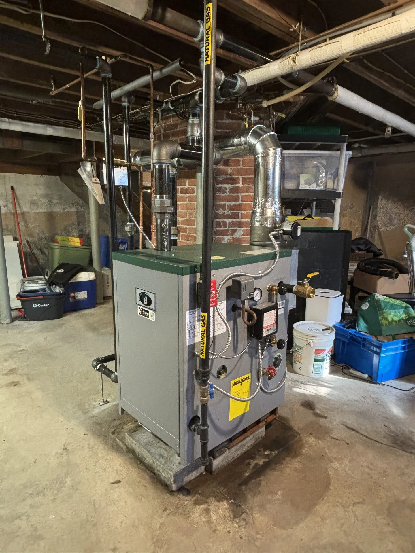 Burnham natural gas boiler installation